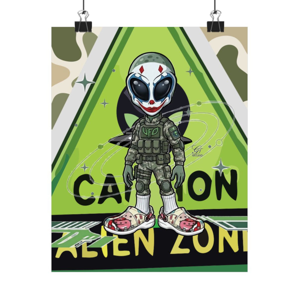 King Clown UFO Invasion Designer Matte Vertical Posters by GT Artland