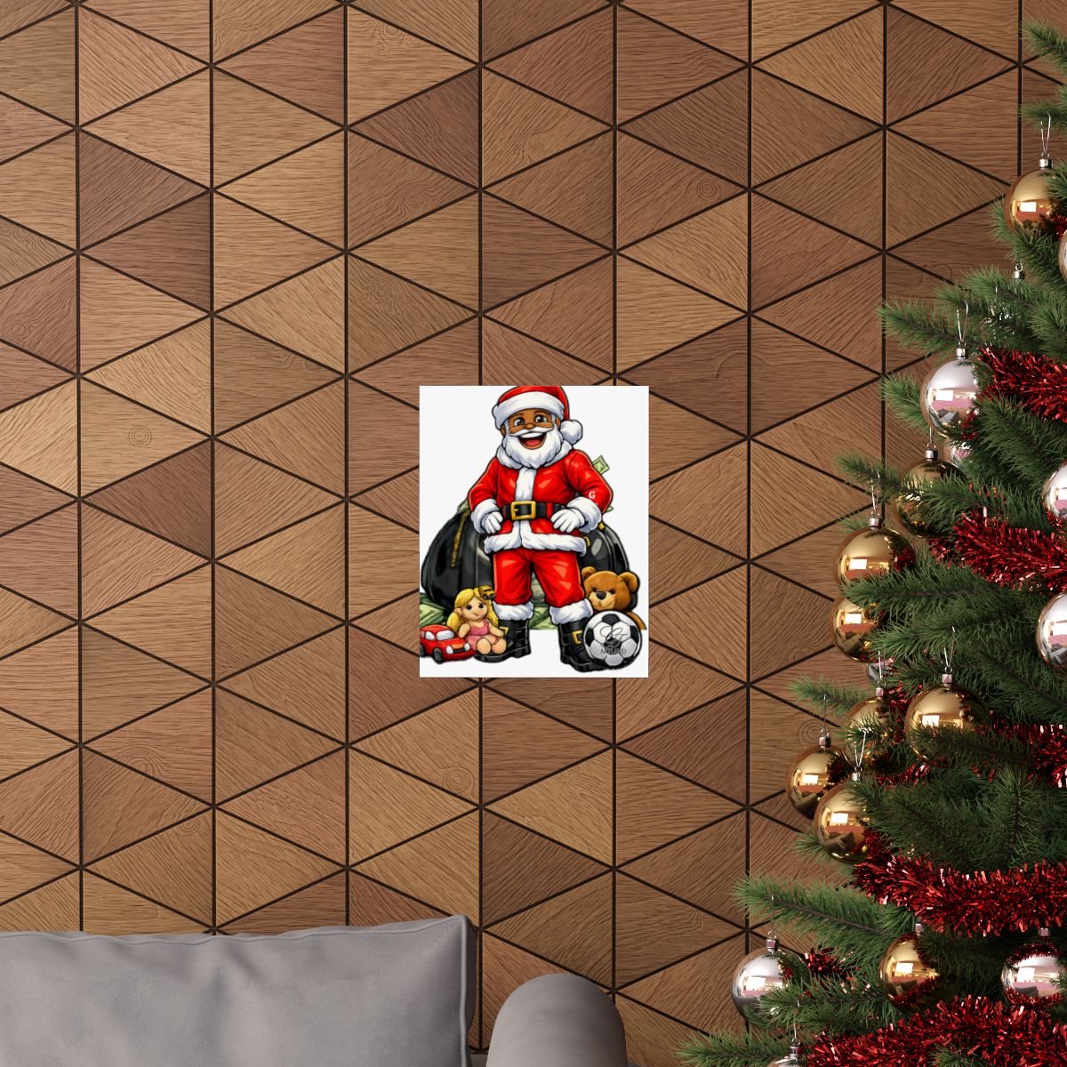 Ebony Ballin Santa Big Bagz Designer Matte Vertical Posters by GT Artland
