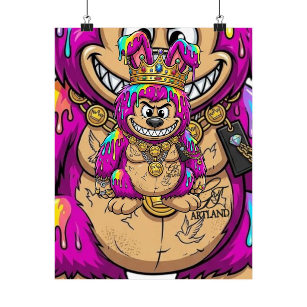 Cherry bubu Designer Pink Ape Matte Vertical Posters by GT Artland