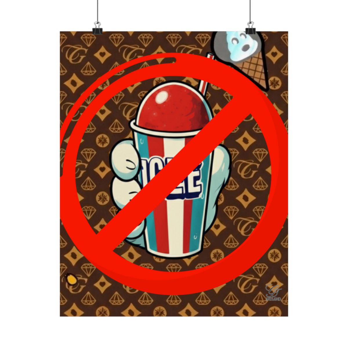 No ICE Frost Designer High Fashion Graffiti Designer Matte Vertical Posters by GT Artland