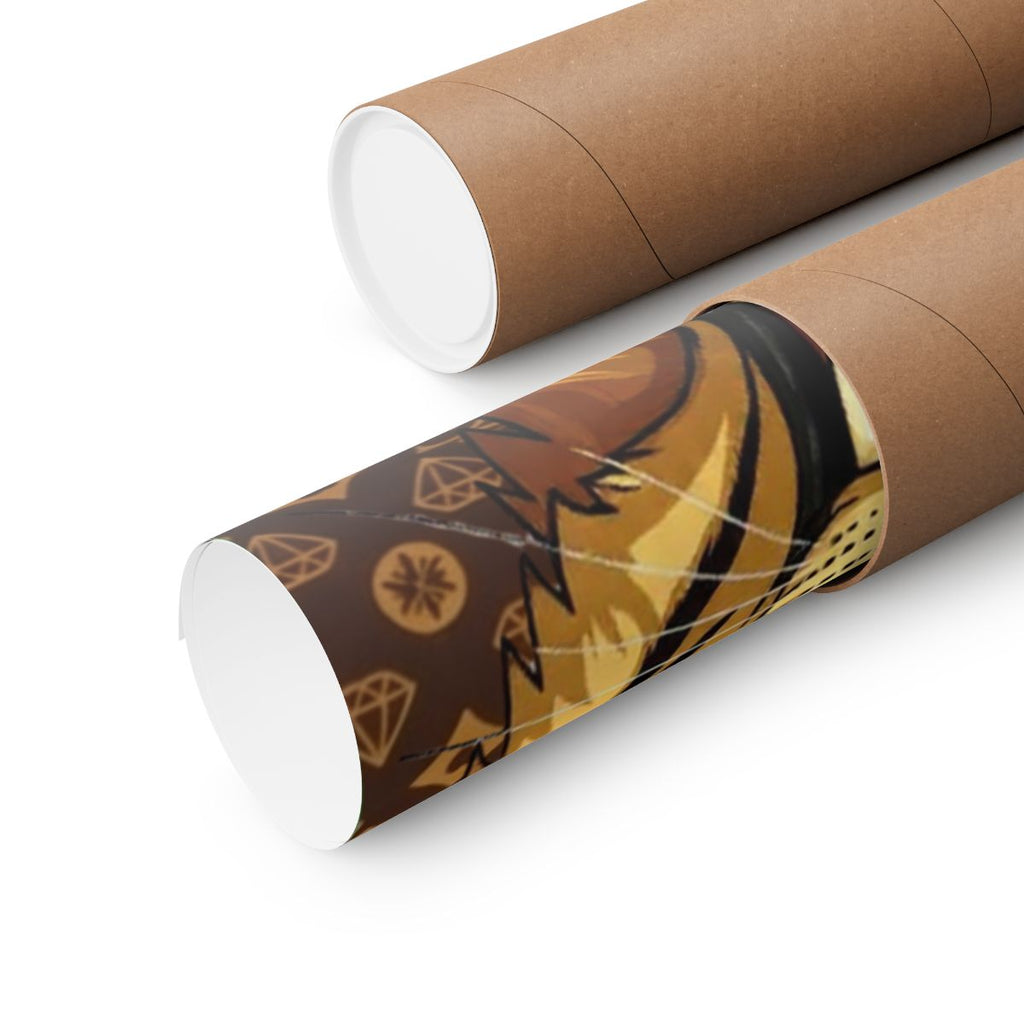 King Tiger Roses High Fashion Graffiti Designer Matte Vertical Posters by GT Artland