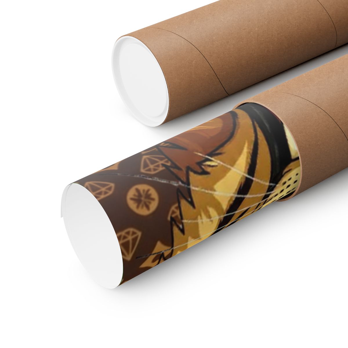 King Tiger Roses High Fashion Graffiti Designer Matte Vertical Posters by GT Artland