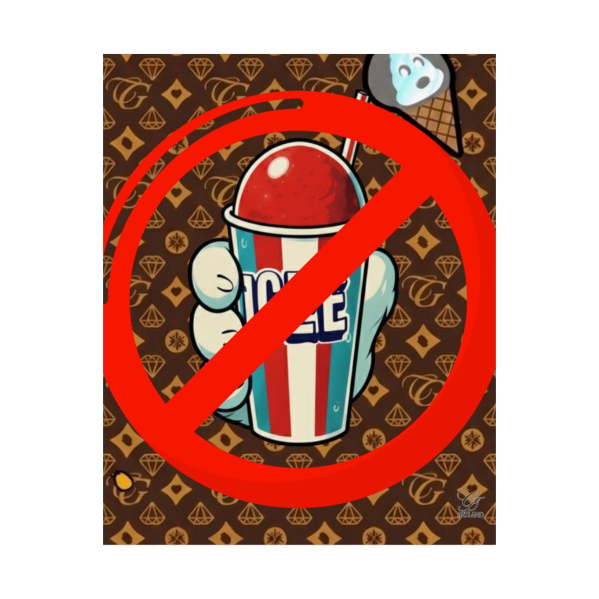 No ICE Frost Designer High Fashion Graffiti Designer Matte Vertical Posters by GT Artland