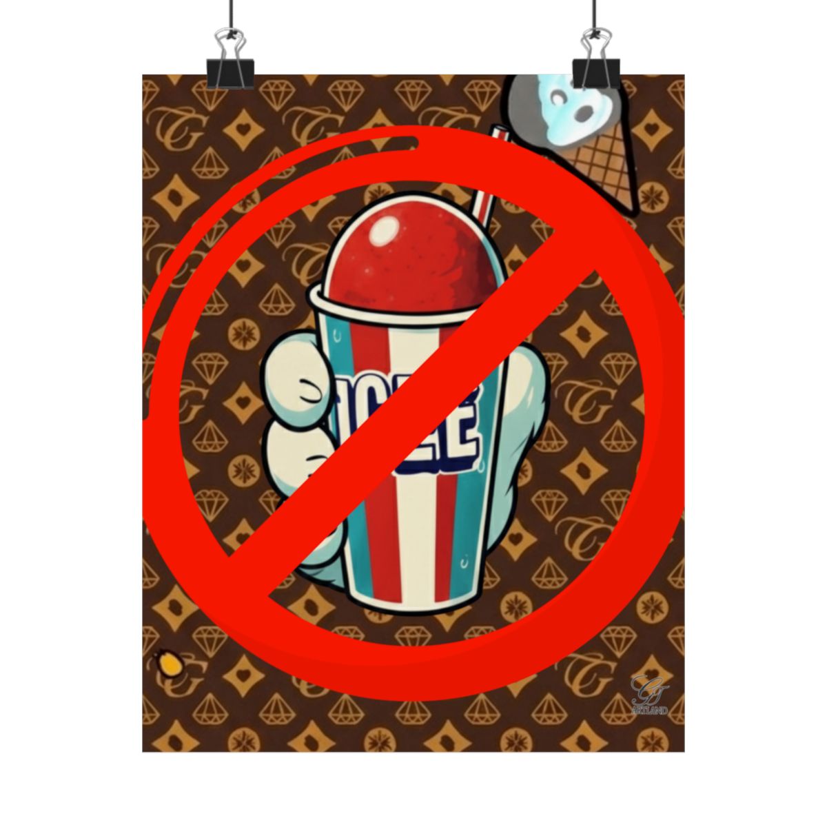 No ICE Frost Designer High Fashion Graffiti Designer Matte Vertical Posters by GT Artland