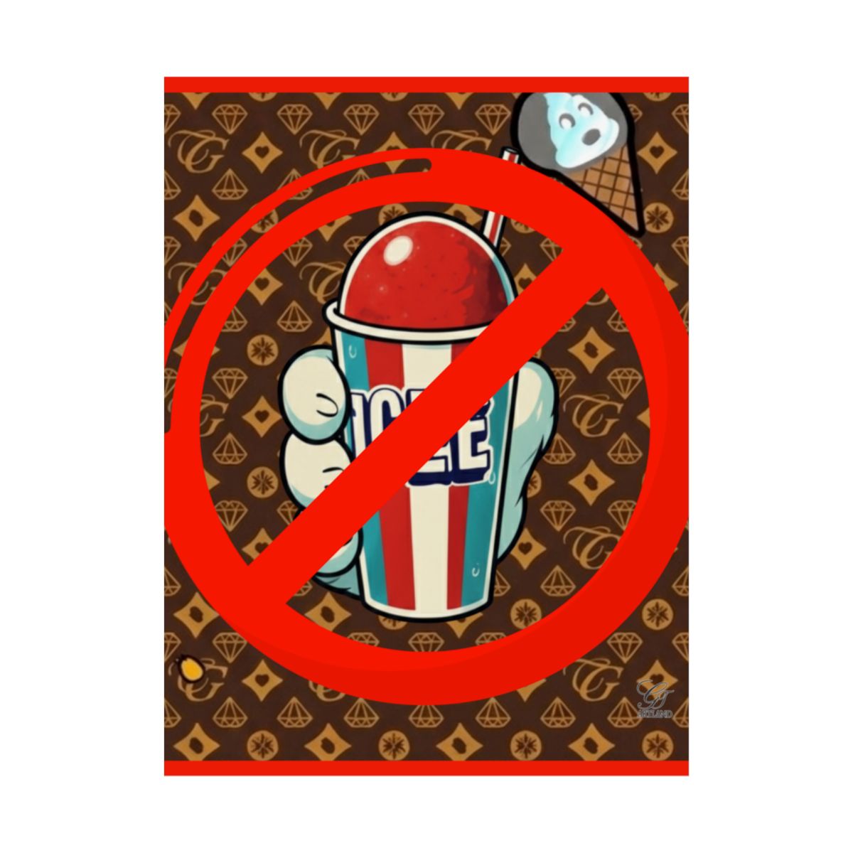 No ICE Frost Designer High Fashion Graffiti Designer Matte Vertical Posters by GT Artland