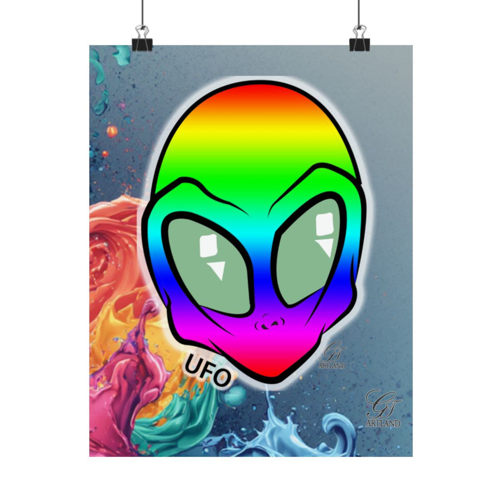 Rainbow Alien 3i Atlas Smoke Designer Matte Vertical Posters by GT Artland