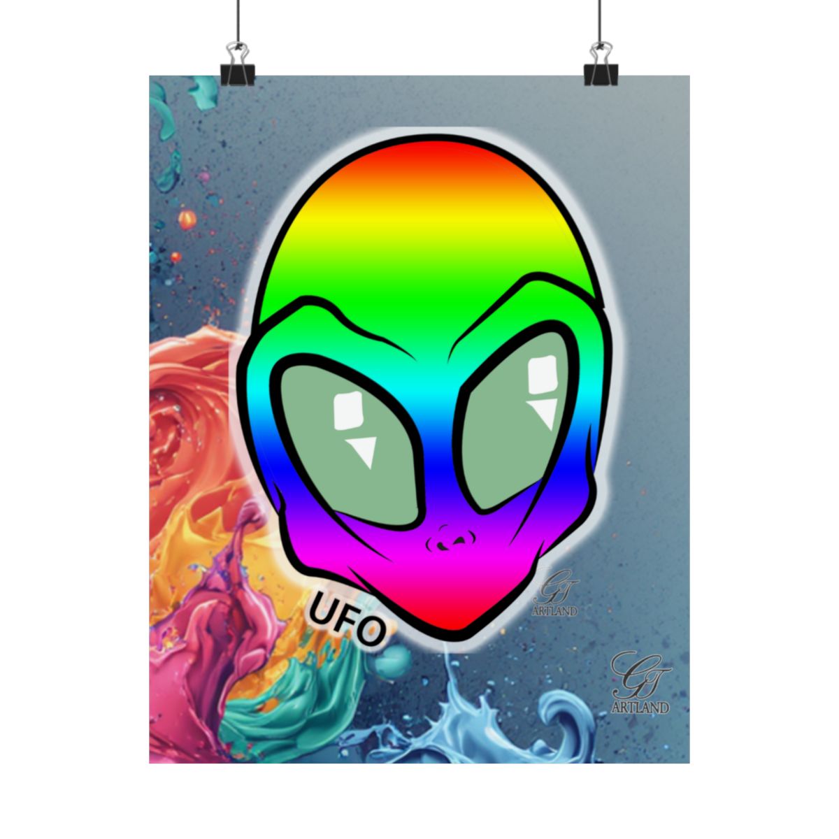 Rainbow Alien 3i Atlas Smoke Designer Matte Vertical Posters by GT Artland