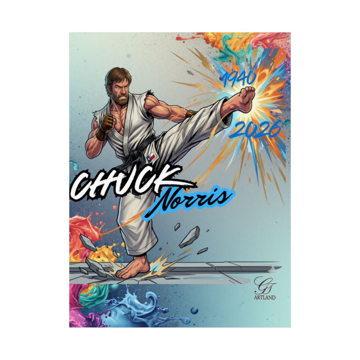 Norris Karate Fighter Martial Artist Designer Matte Vertical Posters by GT Artland