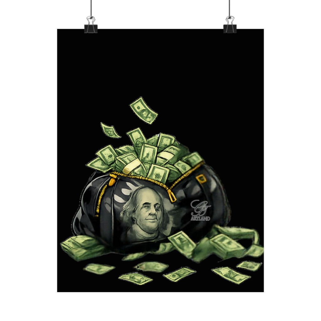 Big  Cash Bag Designer Matte Vertical Posters by GT Artland
