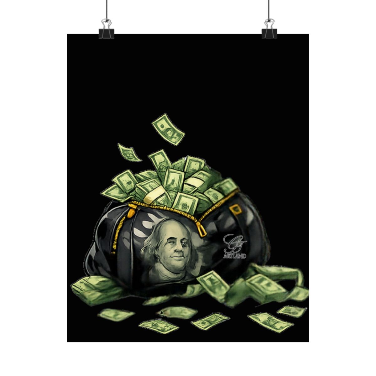 Big  Cash Bag Designer Matte Vertical Posters by GT Artland