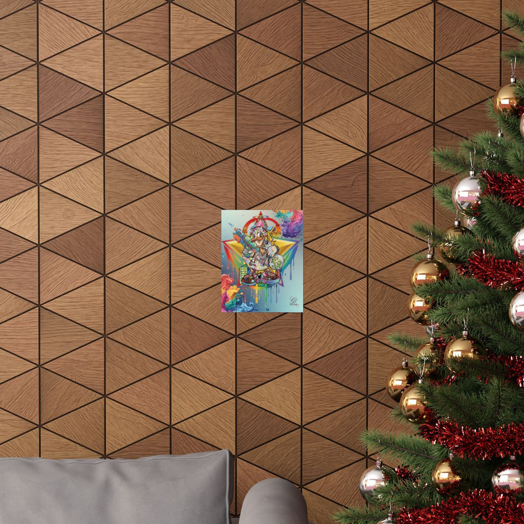 Splash Duck Rainbow Dust Designer Matte Vertical Posters by GT Artland