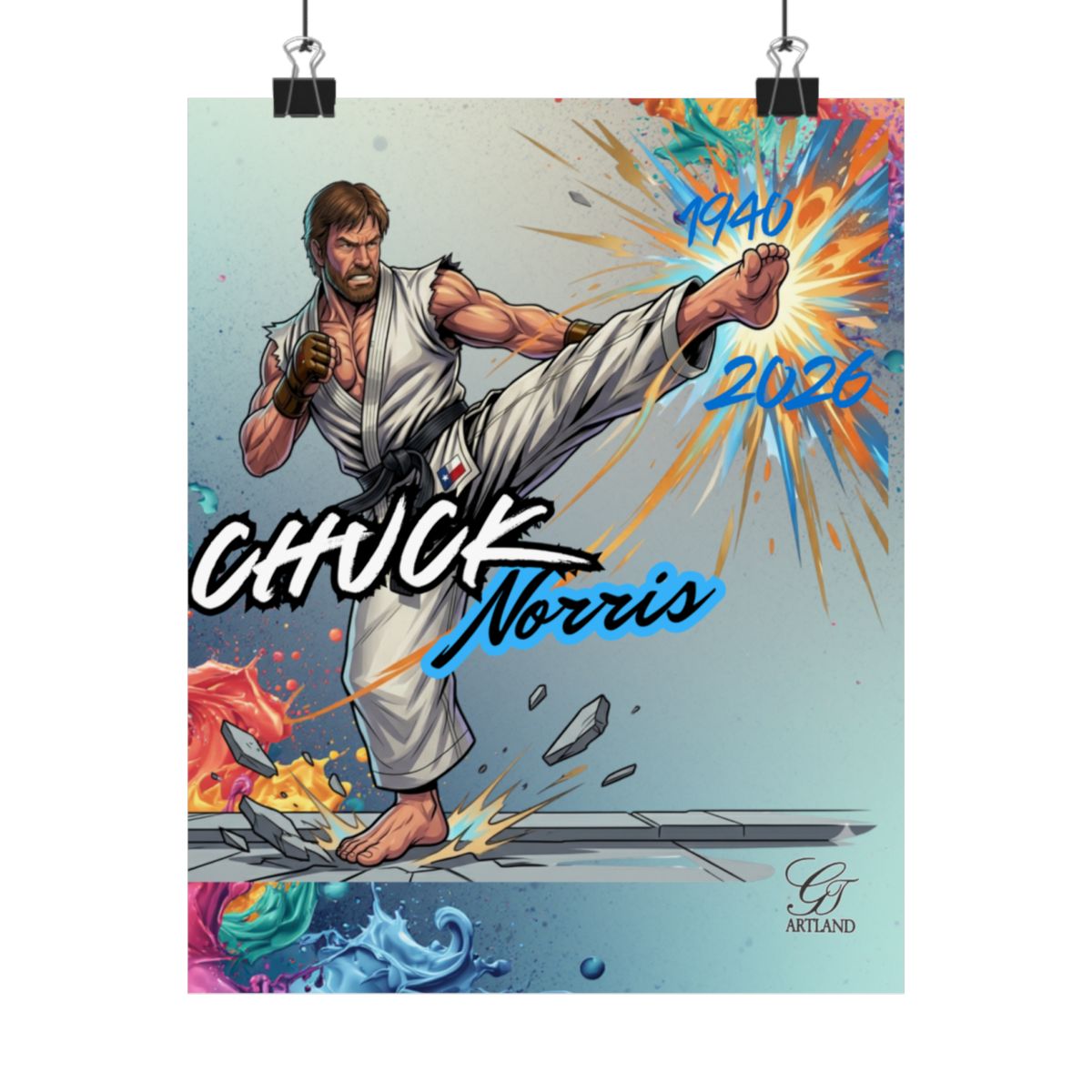 Norris Karate Fighter Martial Artist Designer Matte Vertical Posters by GT Artland