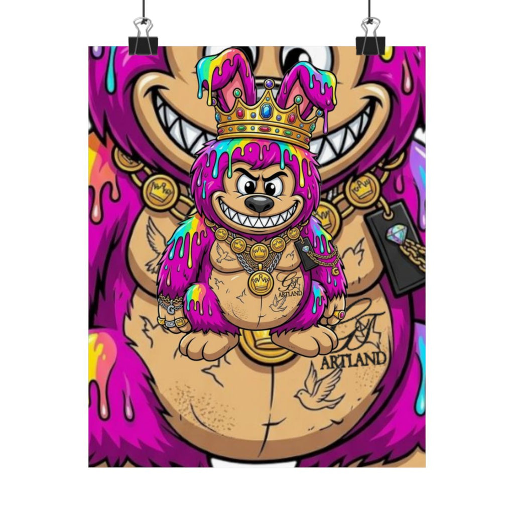 Cherry bubu Designer Pink Ape Matte Vertical Posters by GT Artland