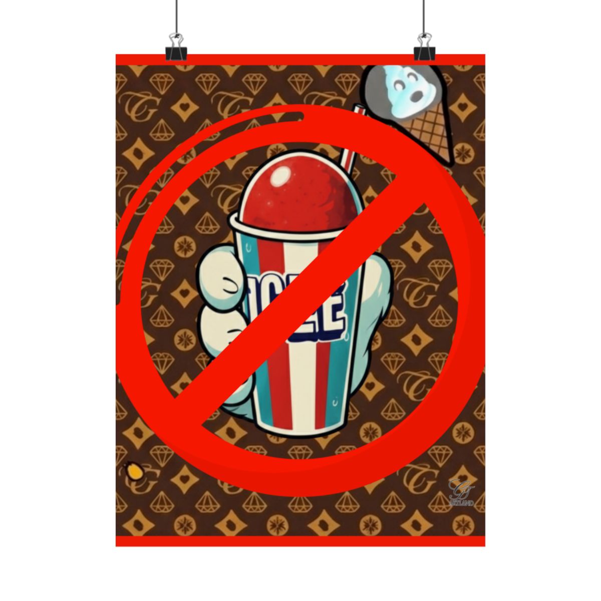 No ICE Frost Designer High Fashion Graffiti Designer Matte Vertical Posters by GT Artland