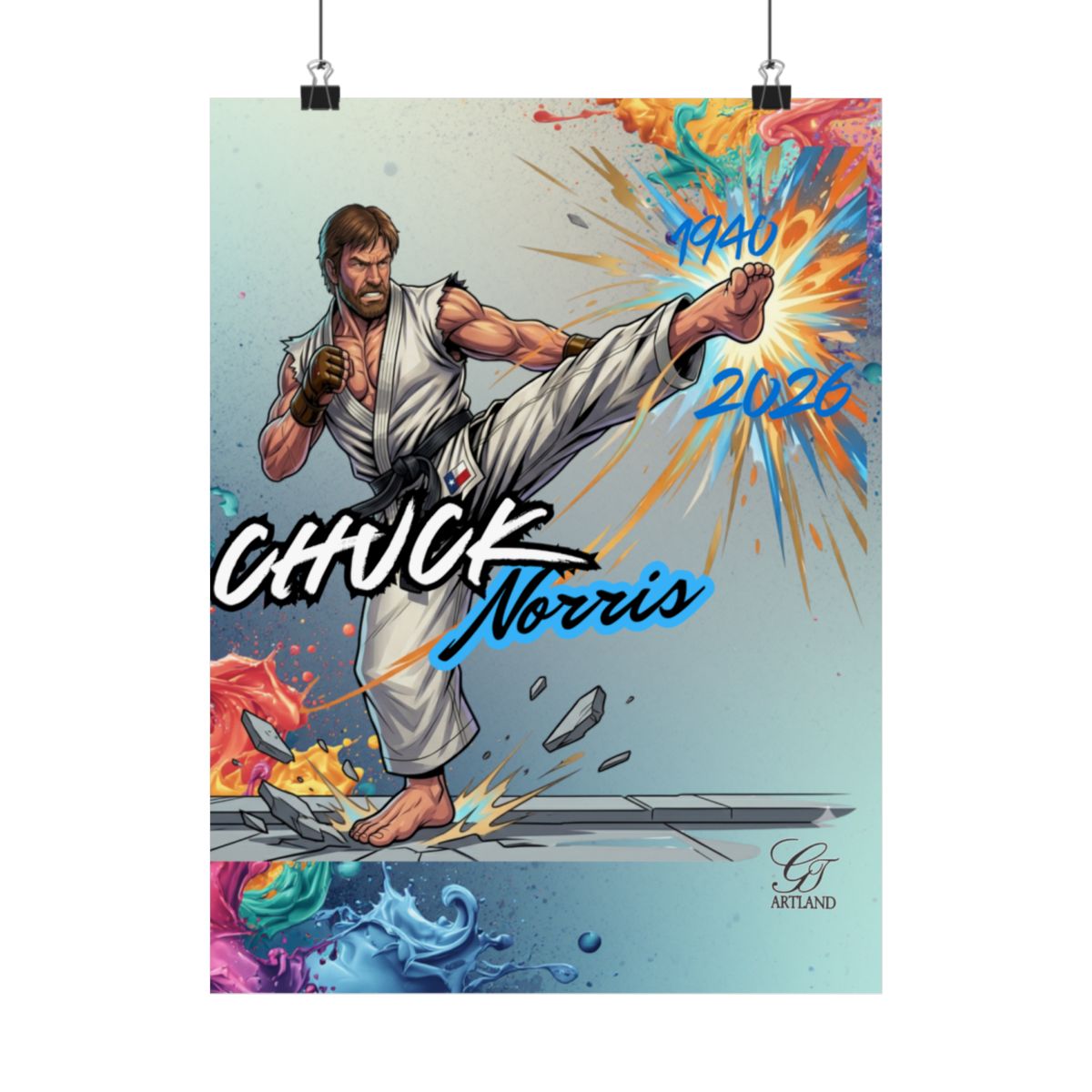 Norris Karate Fighter Martial Artist Designer Matte Vertical Posters by GT Artland
