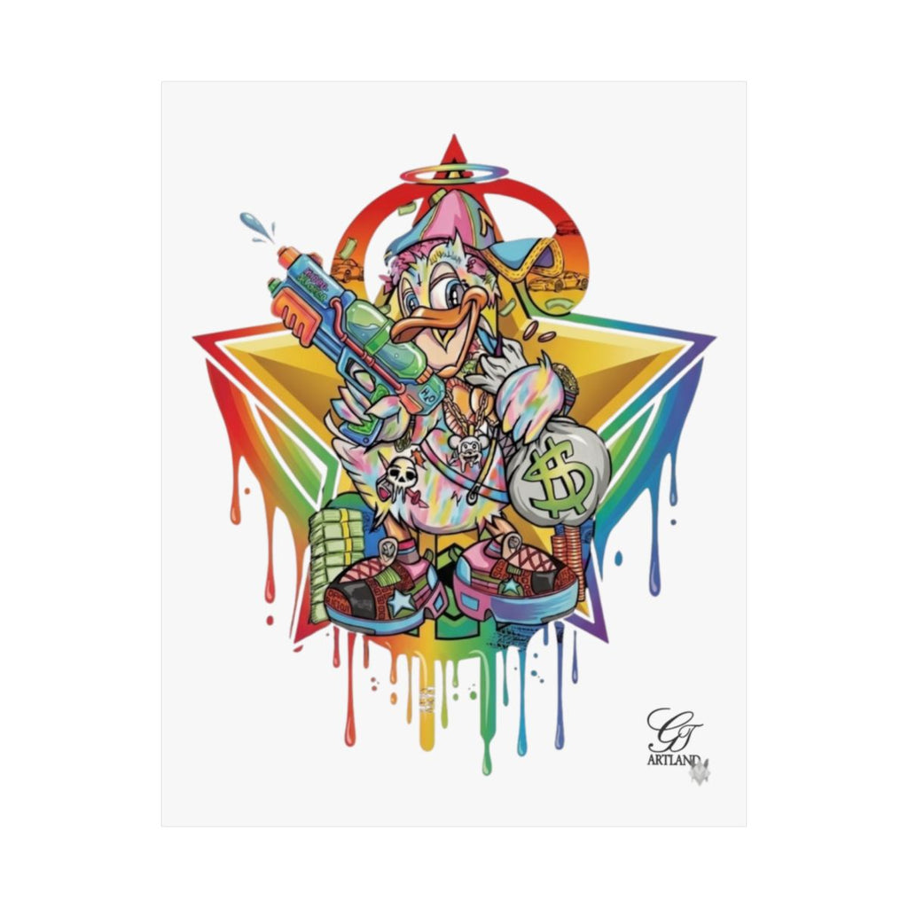 Splash Duck Designer Matte Vertical Posters by GT Artland