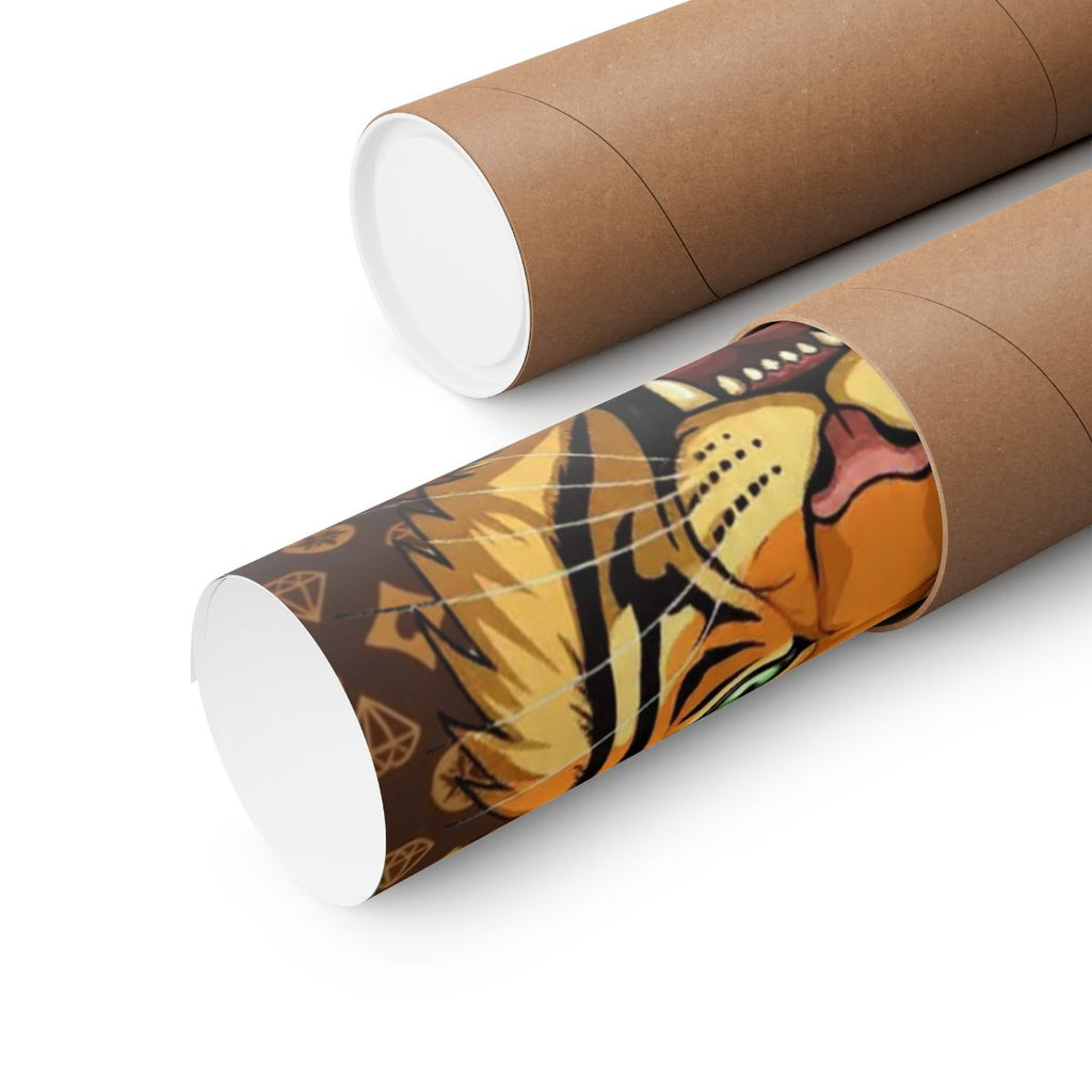 King Tiger Roses High Fashion Graffiti Designer Matte Vertical Posters by GT Artland