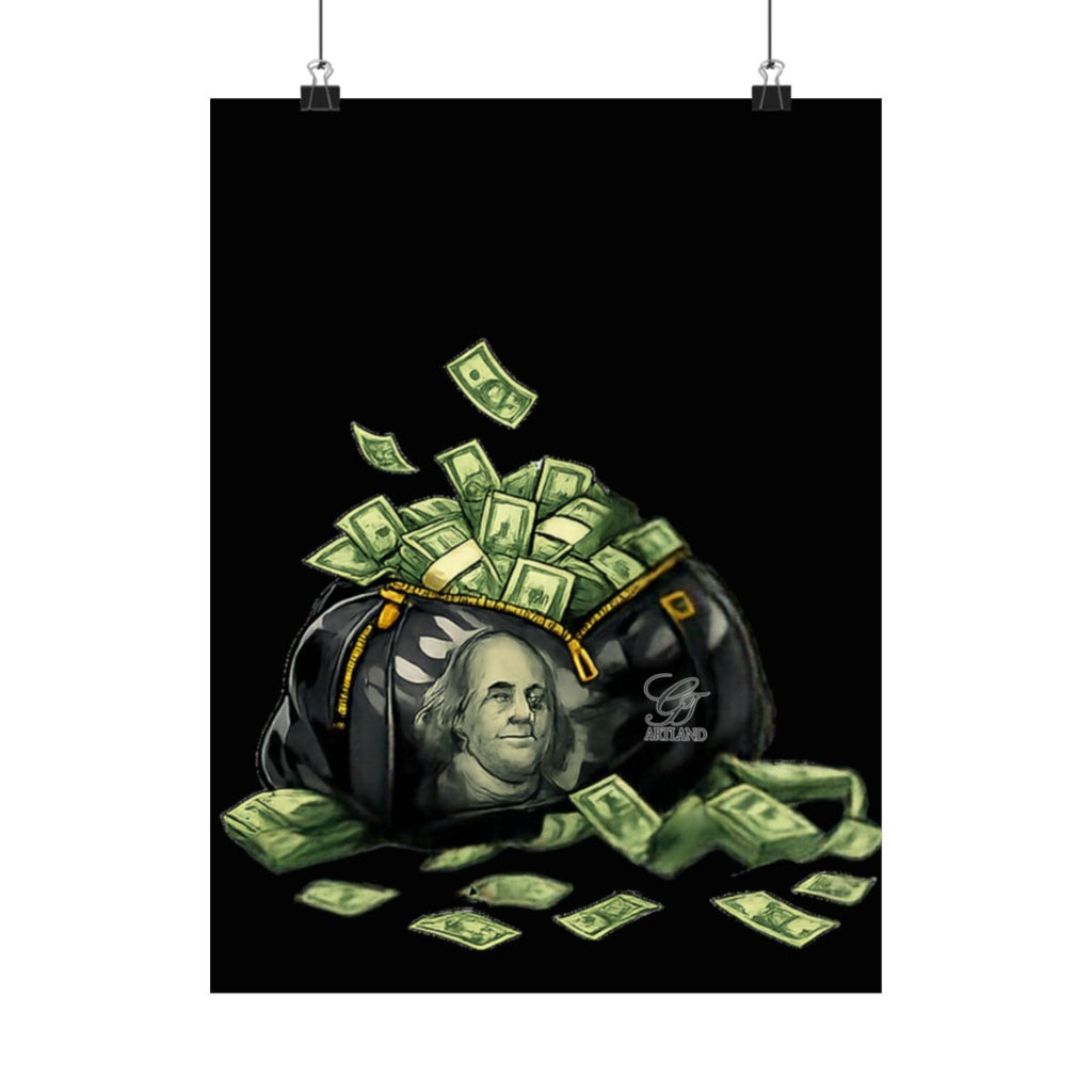 Big  Cash Bag Designer Matte Vertical Posters by GT Artland