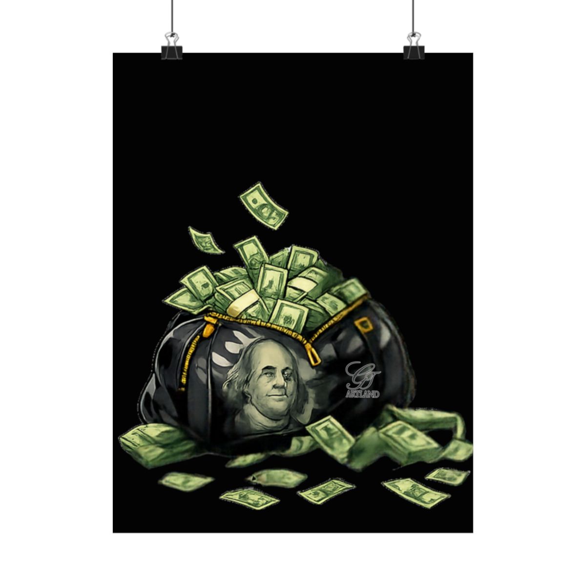 Big  Cash Bag Designer Matte Vertical Posters by GT Artland