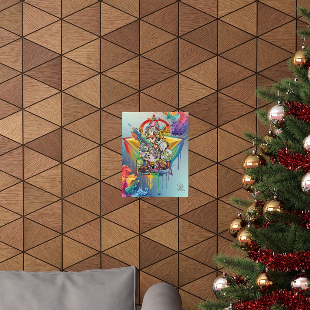 Splash Duck Rainbow Dust Designer Matte Vertical Posters by GT Artland