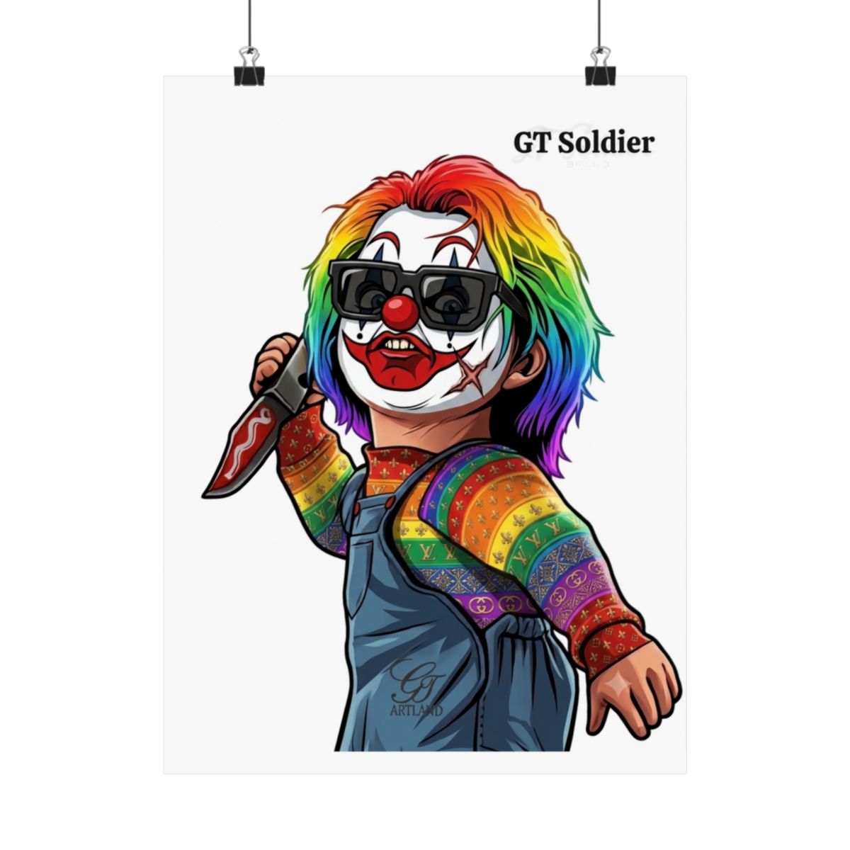 GT Soldier Rainbow Slasher Matte Vertical Posters by GT Artland