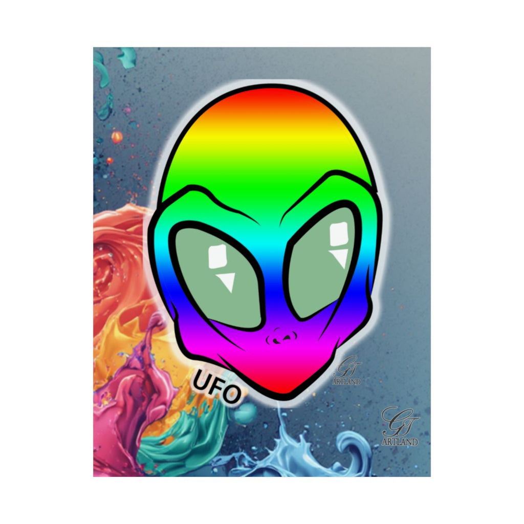 Rainbow Alien 3i Atlas Smoke Designer Matte Vertical Posters by GT Artland