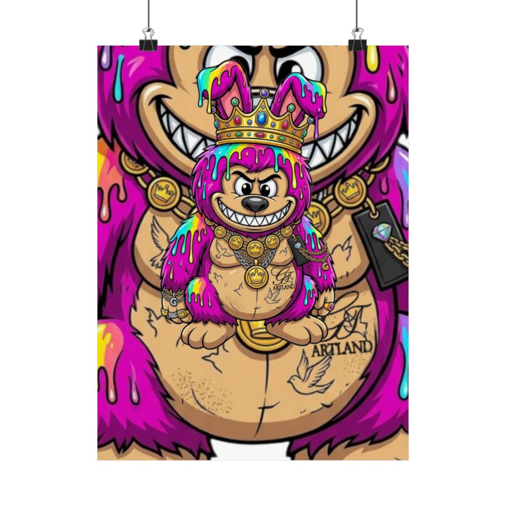 Cherry bubu Designer Pink Ape Matte Vertical Posters by GT Artland