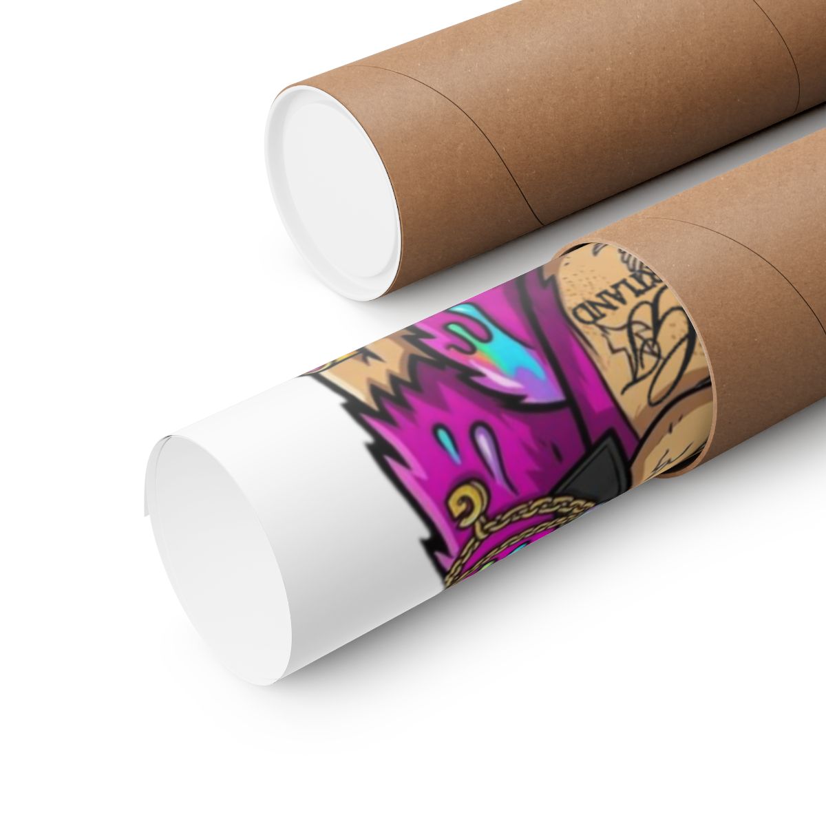 Cherry bubu Designer White BG Pink Ape Matte Vertical Posters by GT Artland