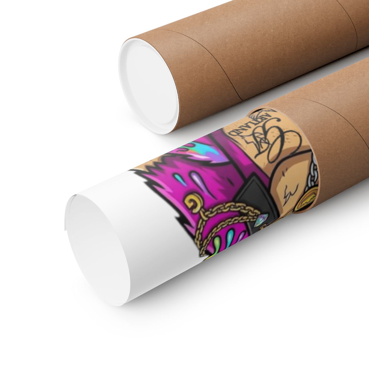 Cherry bubu Designer White BG Pink Ape Matte Vertical Posters by GT Artland