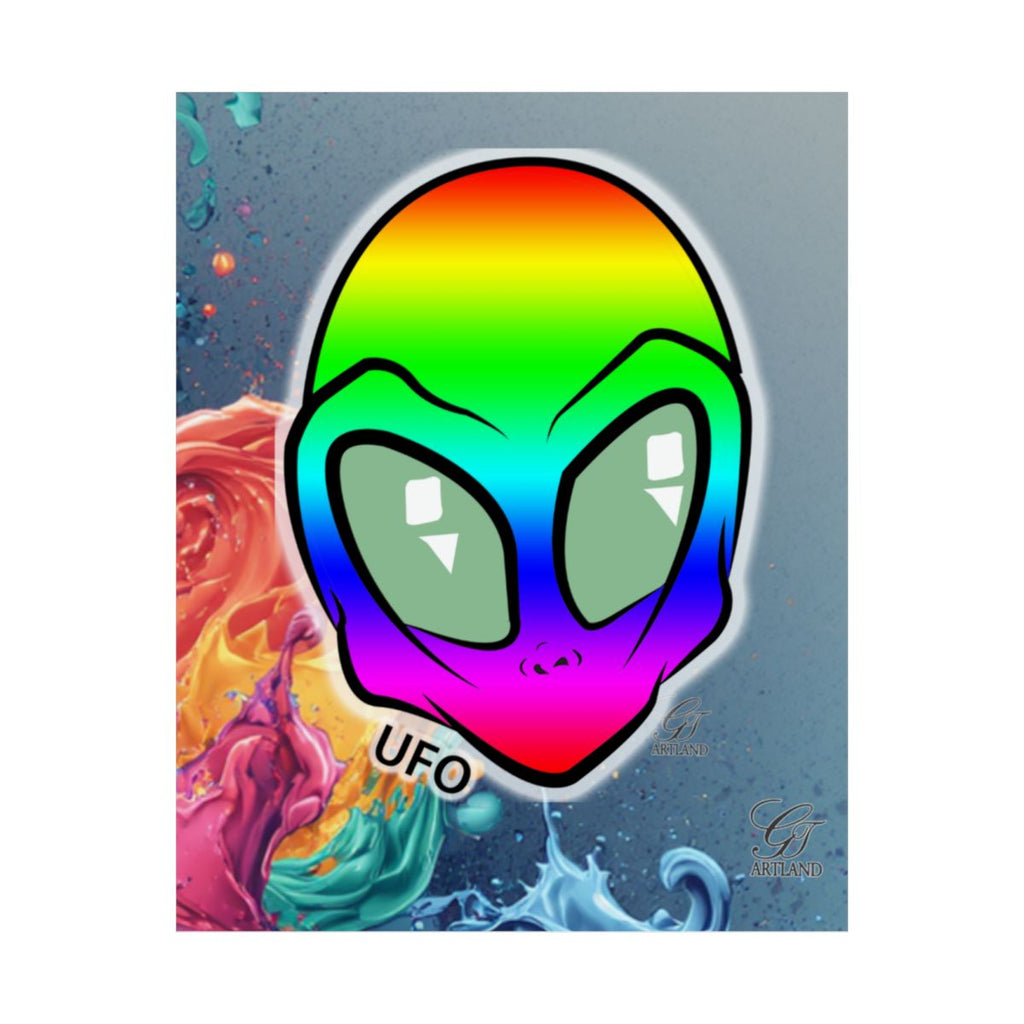 Rainbow Alien 3i Atlas Smoke Designer Matte Vertical Posters by GT Artland