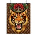 King Tiger Roses High Fashion Graffiti Designer Matte Vertical Posters by GT Artland