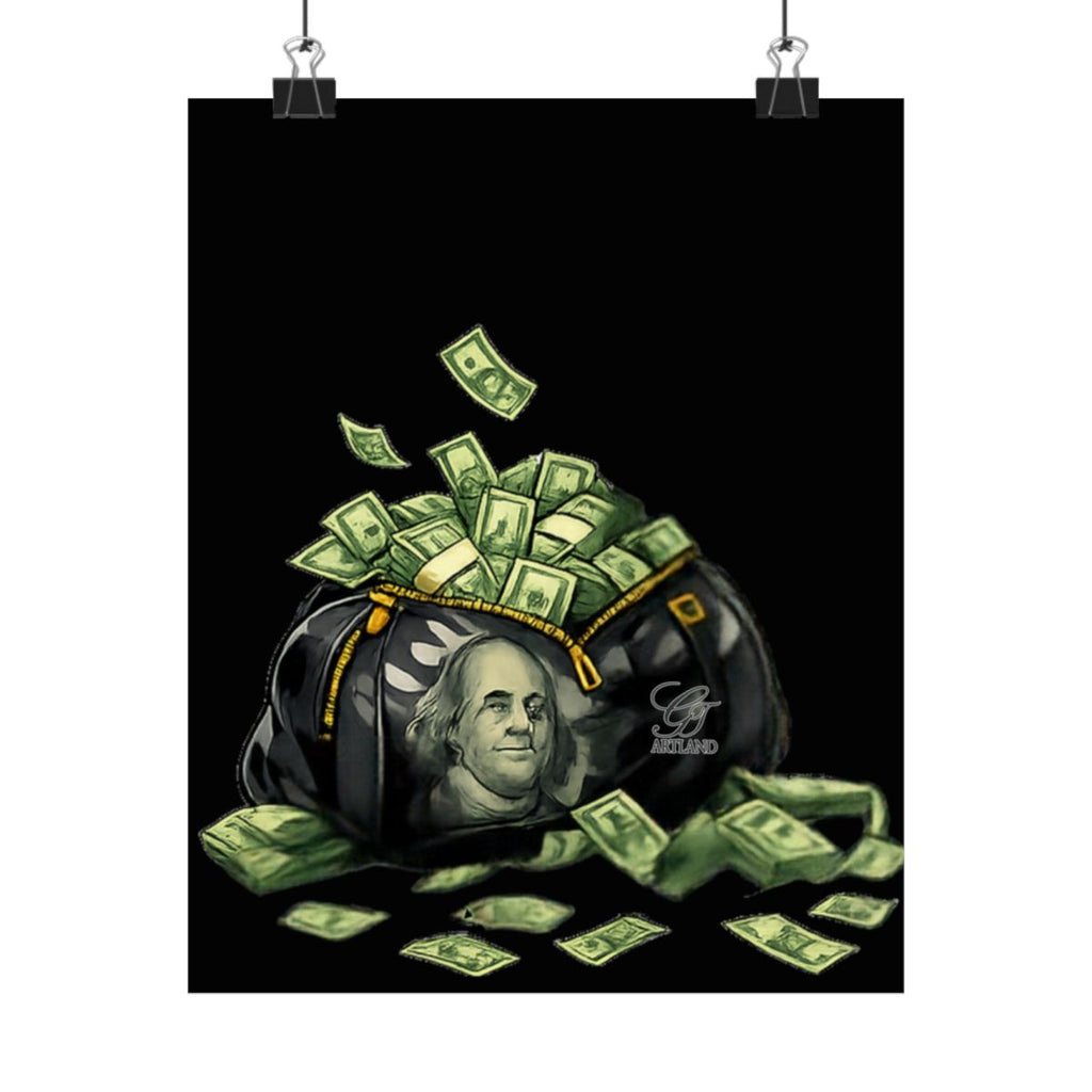 Big  Cash Bag Designer Matte Vertical Posters by GT Artland