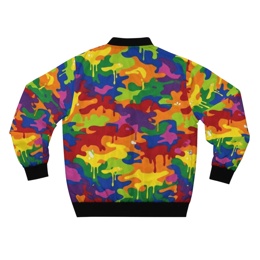 Rainbow Militant Fatigue Flex Designer Men's Bomber Jacket by GT Artland