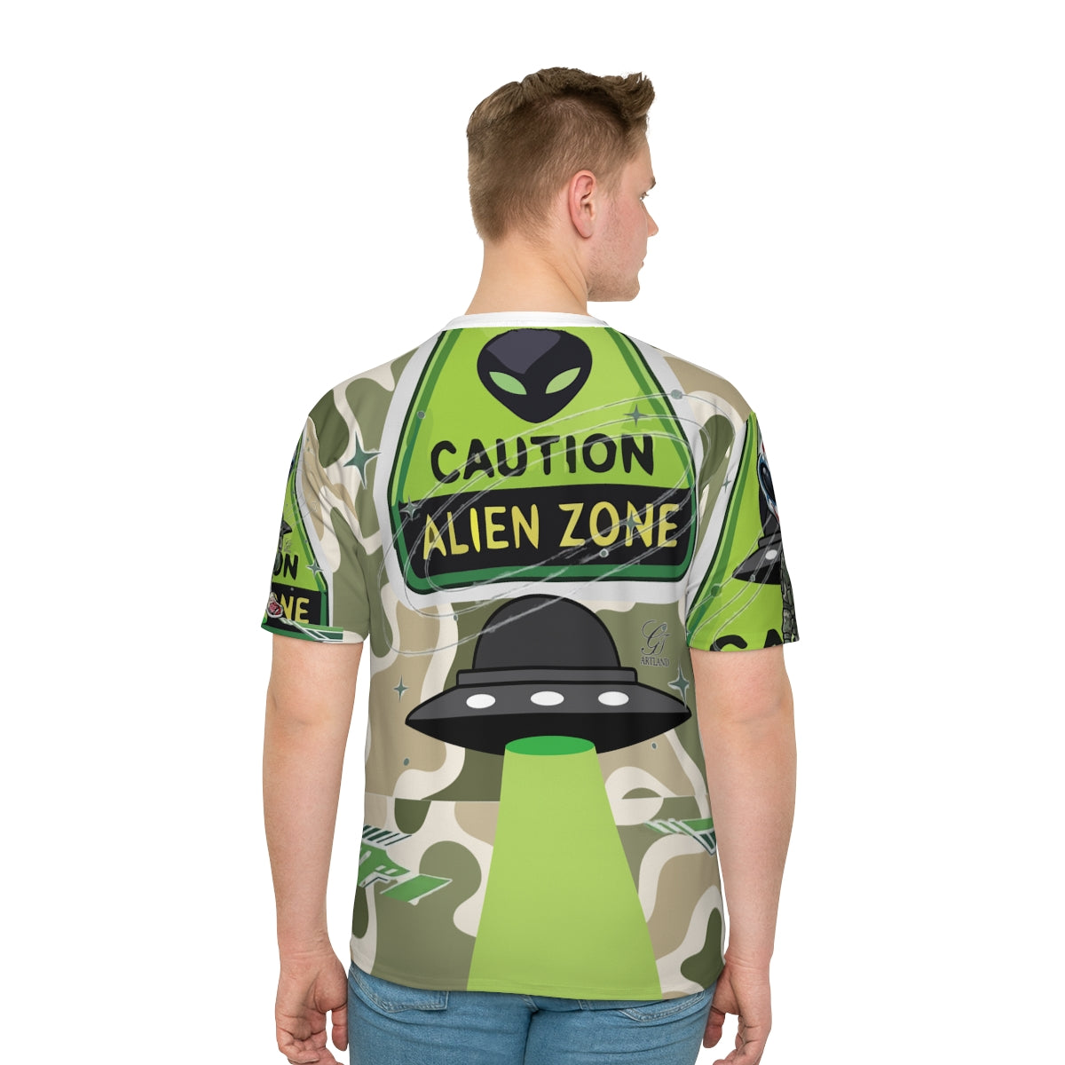 Alien Zone Takeover Designer Men's Loose T-shirt by GT Artland