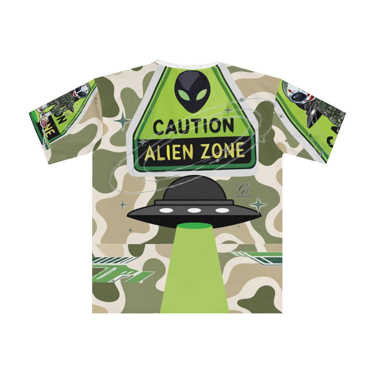 Alien Zone Takeover Designer Men's Loose T-shirt by GT Artland