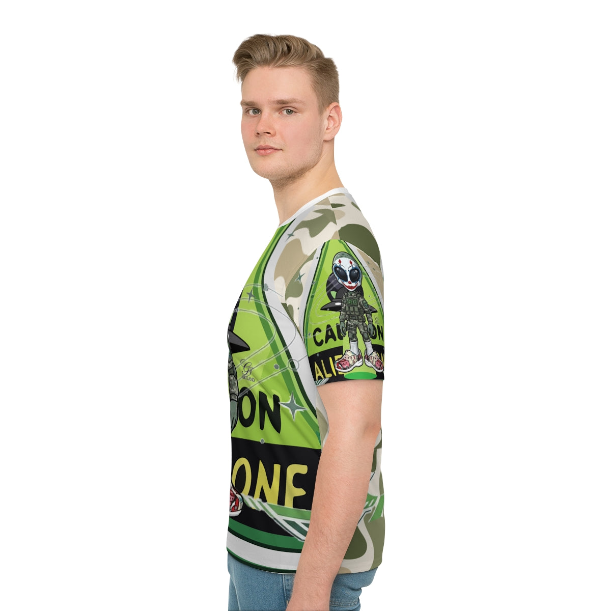 Alien Zone Takeover Designer Men's Loose T-shirt by GT Artland