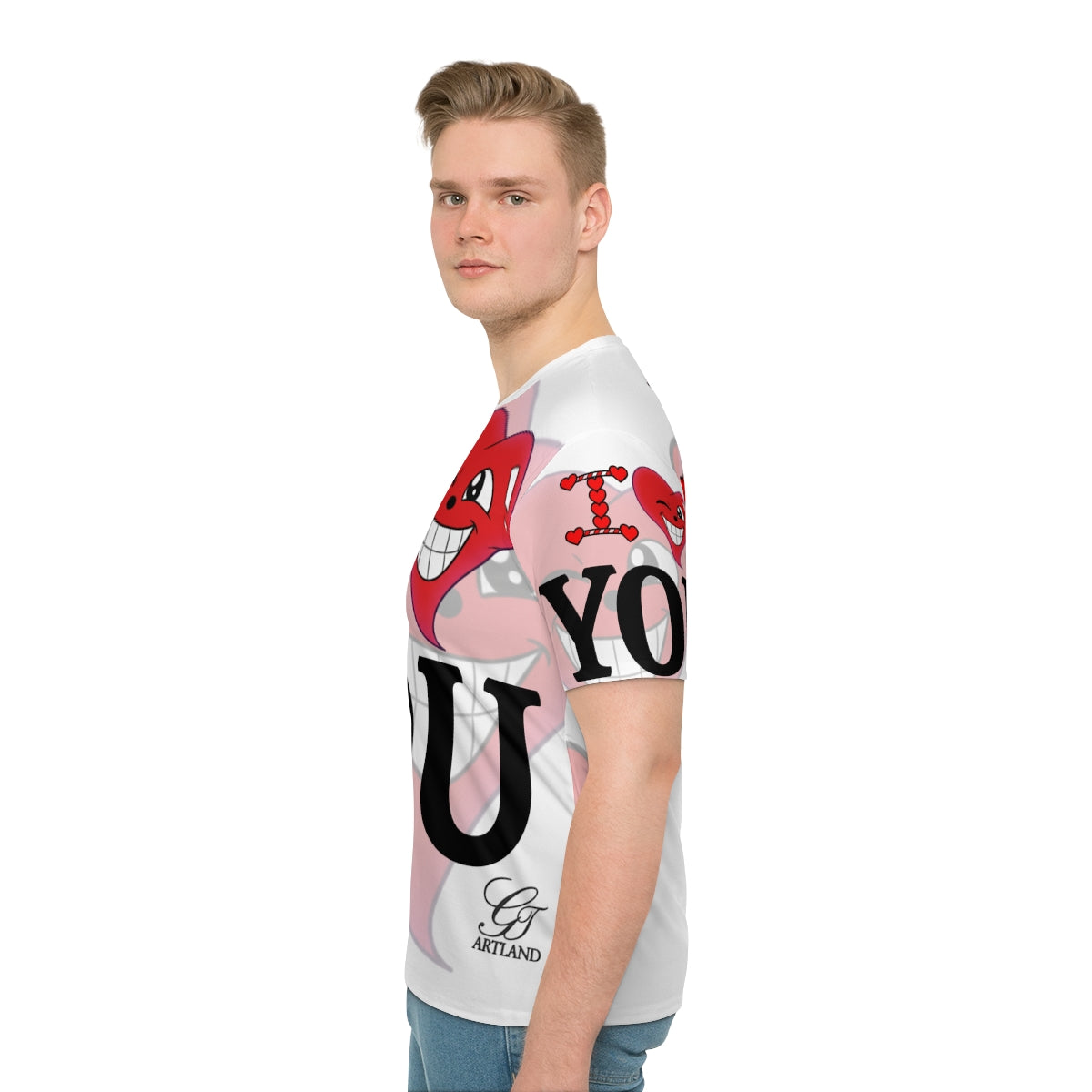 I Heart You Urban Classic Fashion Statement Designer Men's Loose T-shirt by GT Artland