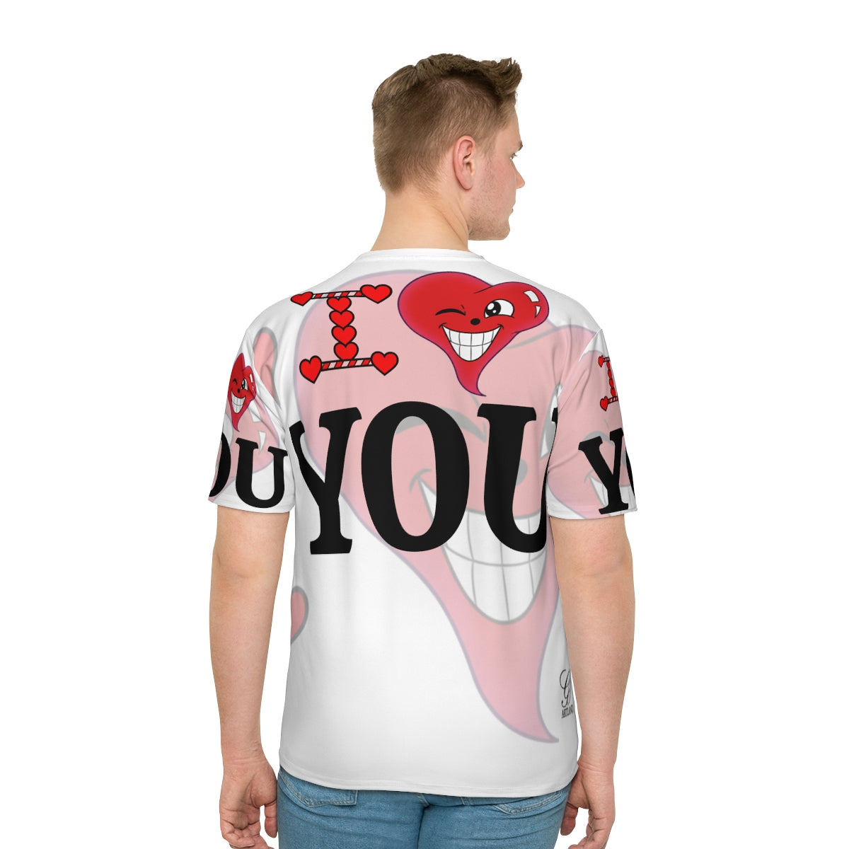 I Heart You Urban Classic Fashion Statement Designer Men's Loose T-shirt by GT Artland