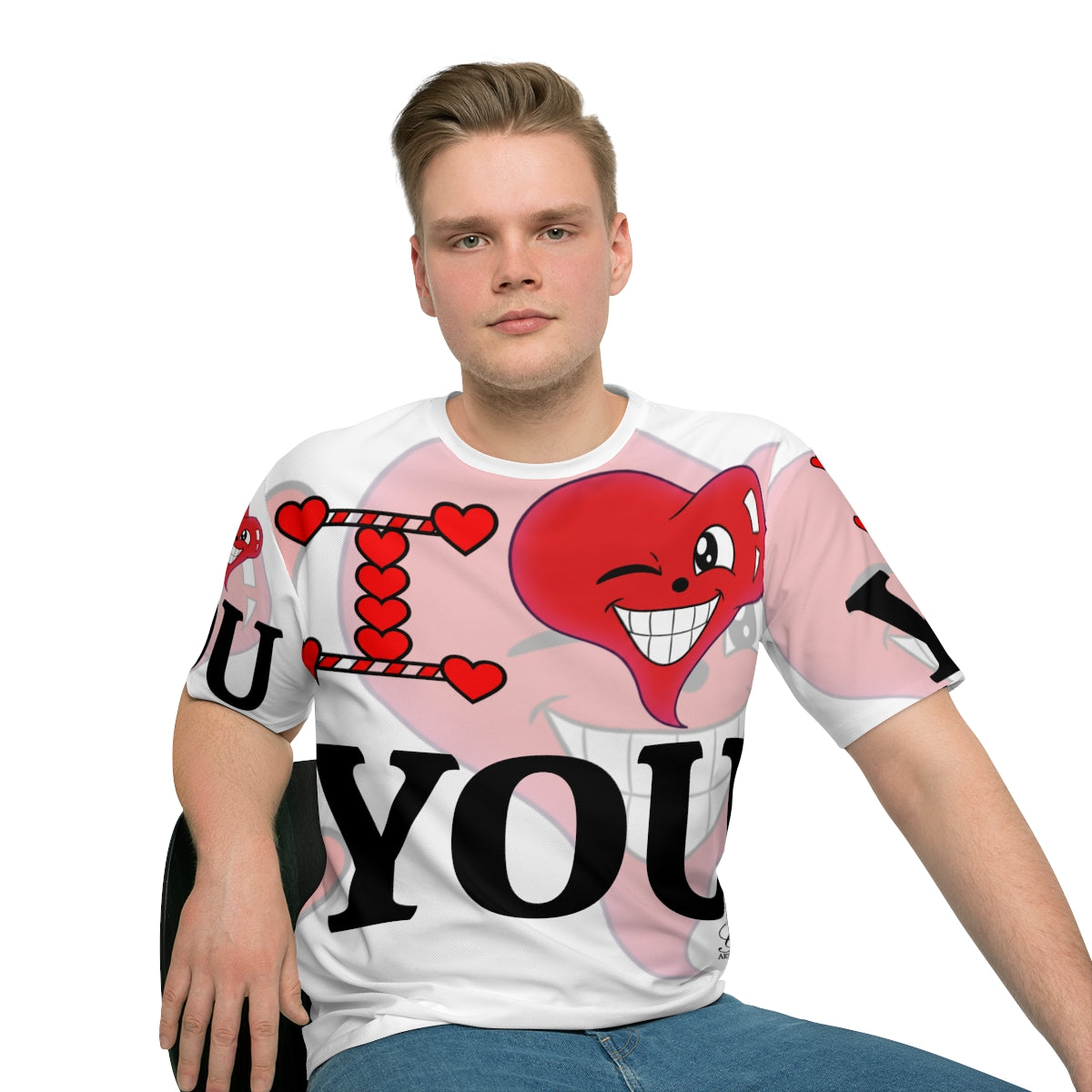 I Heart You Urban Classic Fashion Statement Designer Men's Loose T-shirt by GT Artland