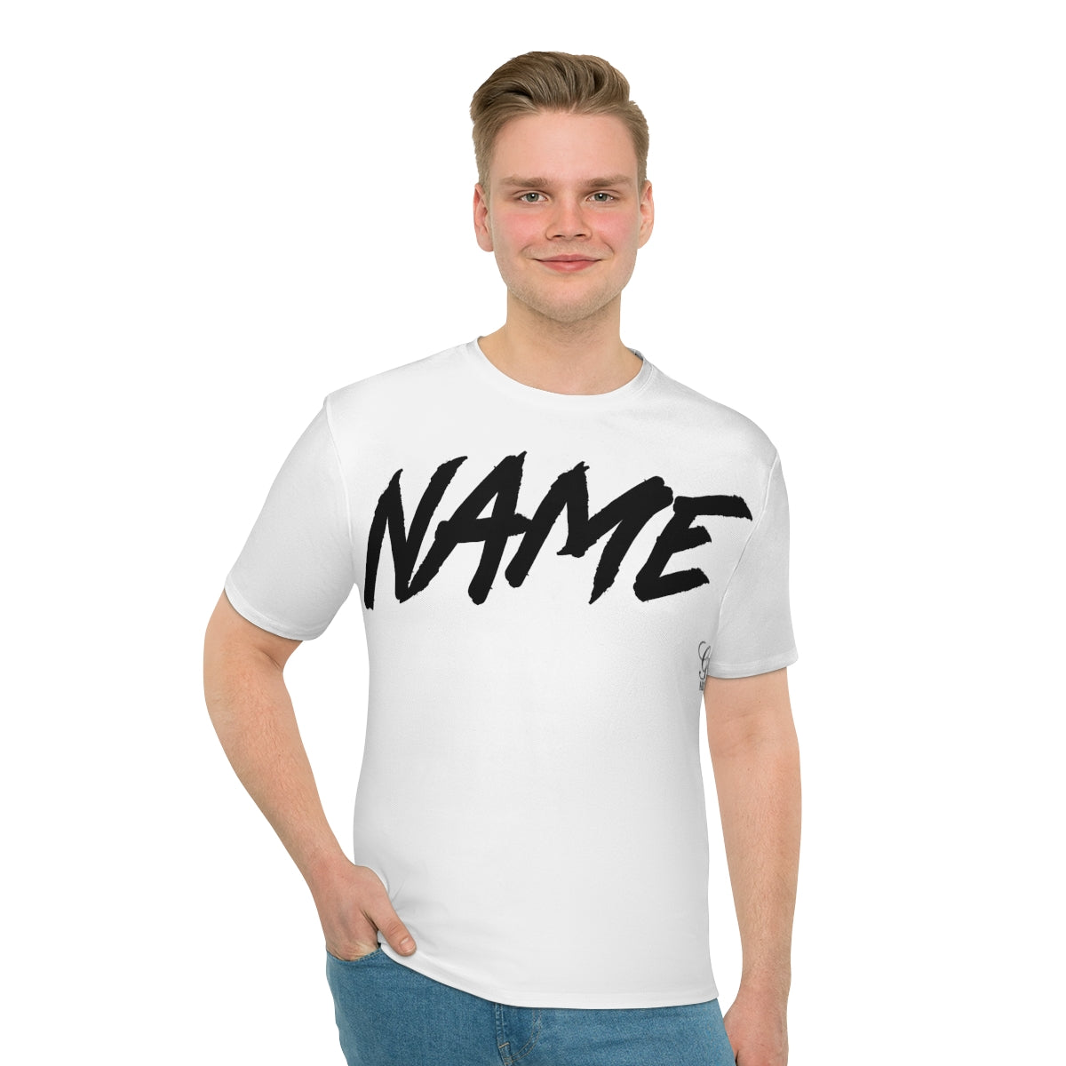Graffiti Name Airbrush Digital Designer Personalized "Any Name" Exclusive Men's Loose T-shirt by GT Artland