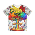 Rainbow Nuclear Swag Mushroom Cloud Designer High Fashion Men's Polyester Tee by GT Artland