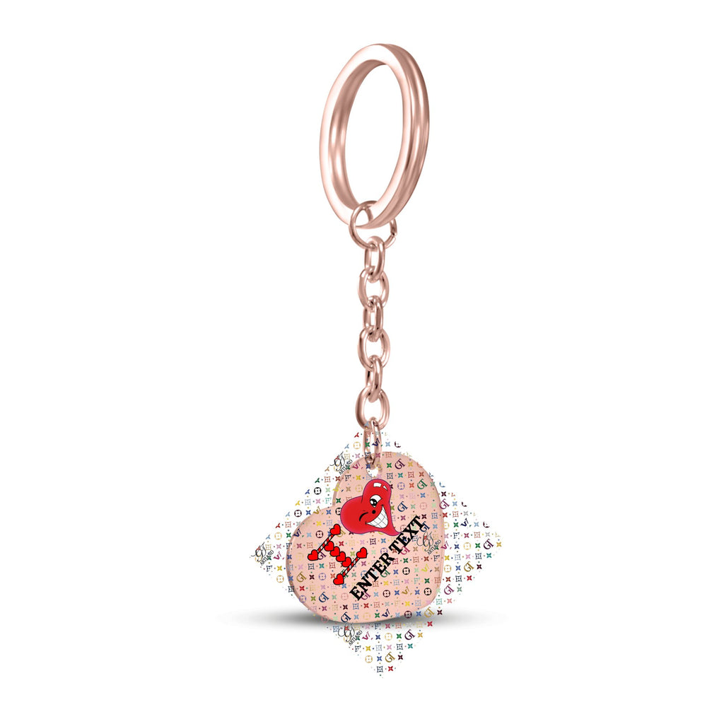 Ultimate Designer Rainbow Monogram High Fashion Heart Keychain