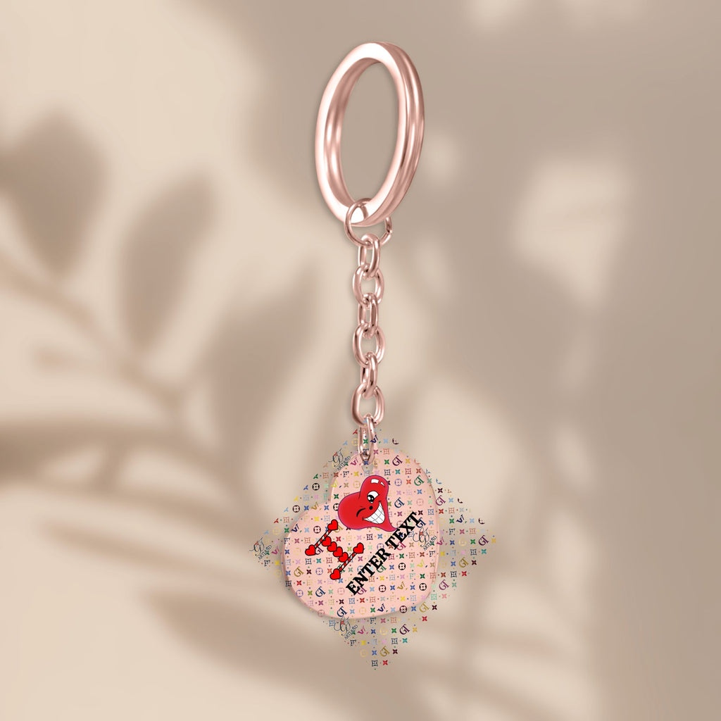 Ultimate Designer Rainbow Monogram High Fashion Heart Keychain