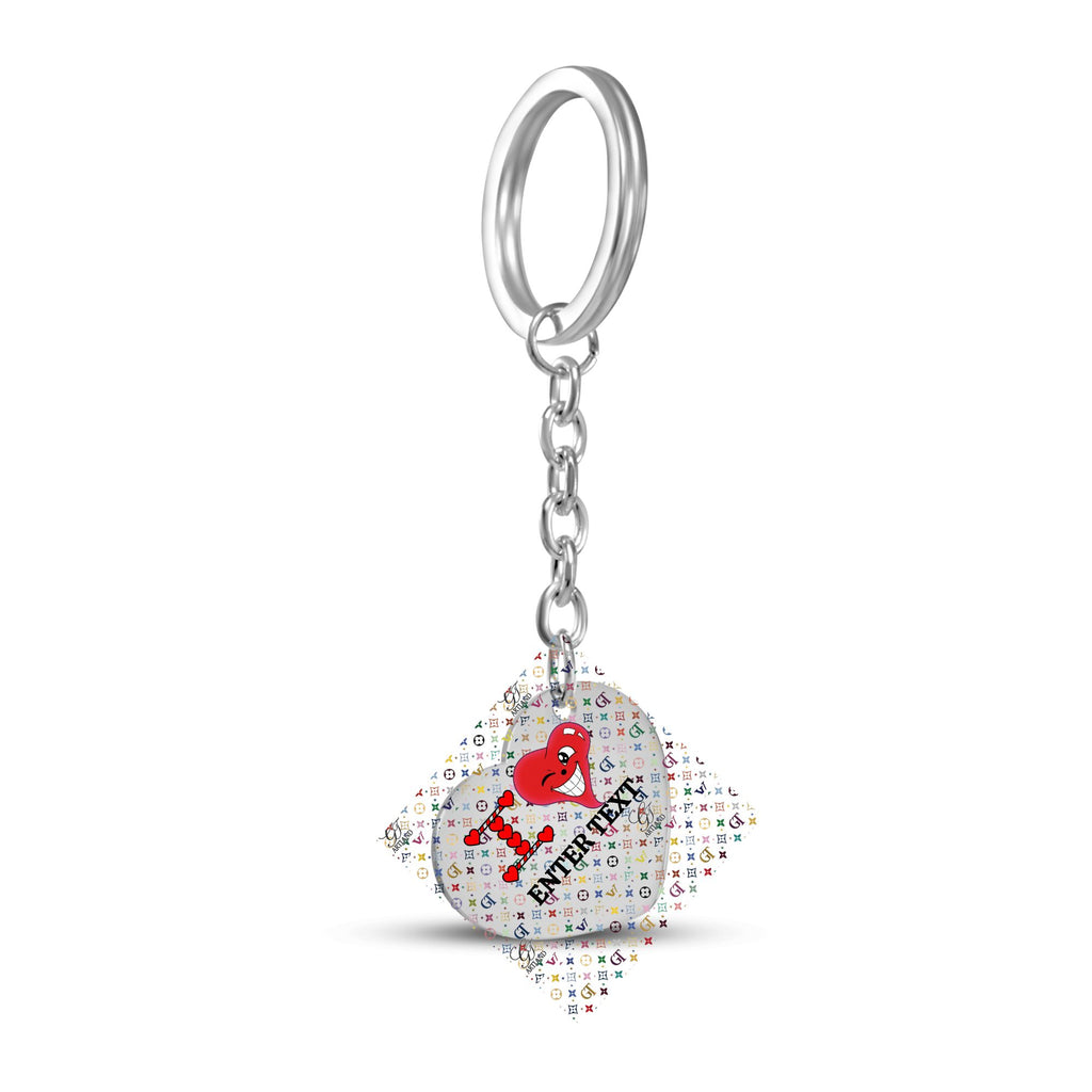 Ultimate Designer Rainbow Monogram High Fashion Heart Keychain