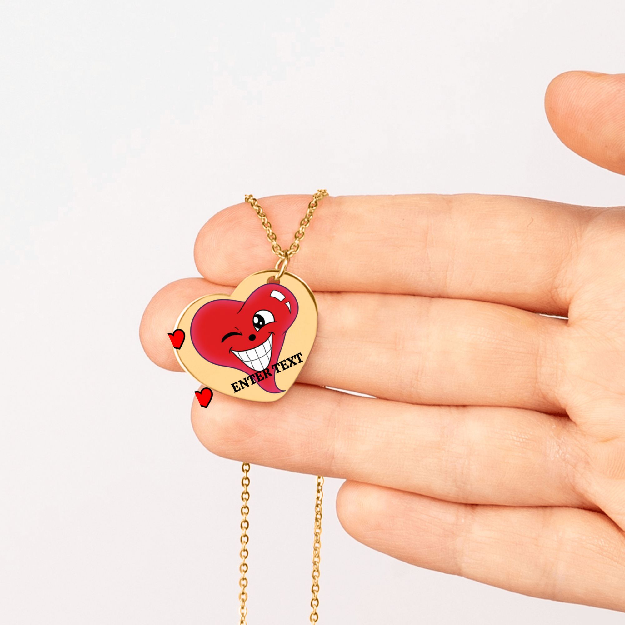 I Love You Special Designer Classic Fine Links Heart Necklace by GT Artland