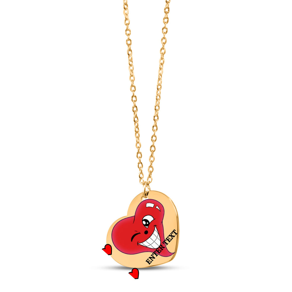 I Love You Special Designer Classic Fine Links Heart Necklace by GT Artland