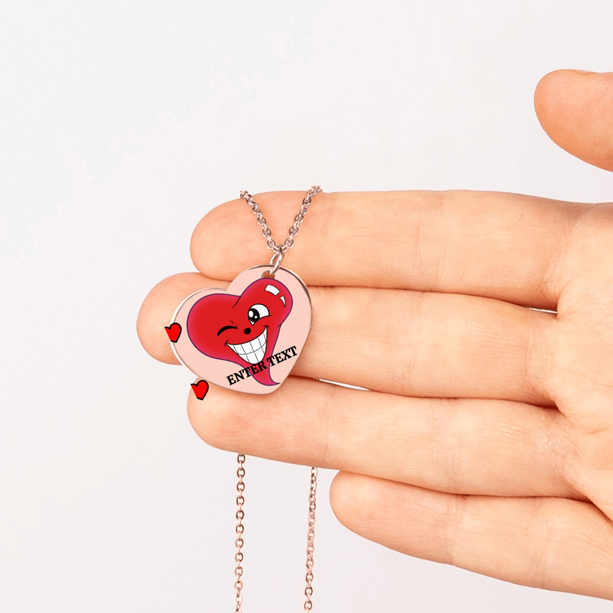I Love You Special Designer Classic Fine Links Heart Necklace by GT Artland