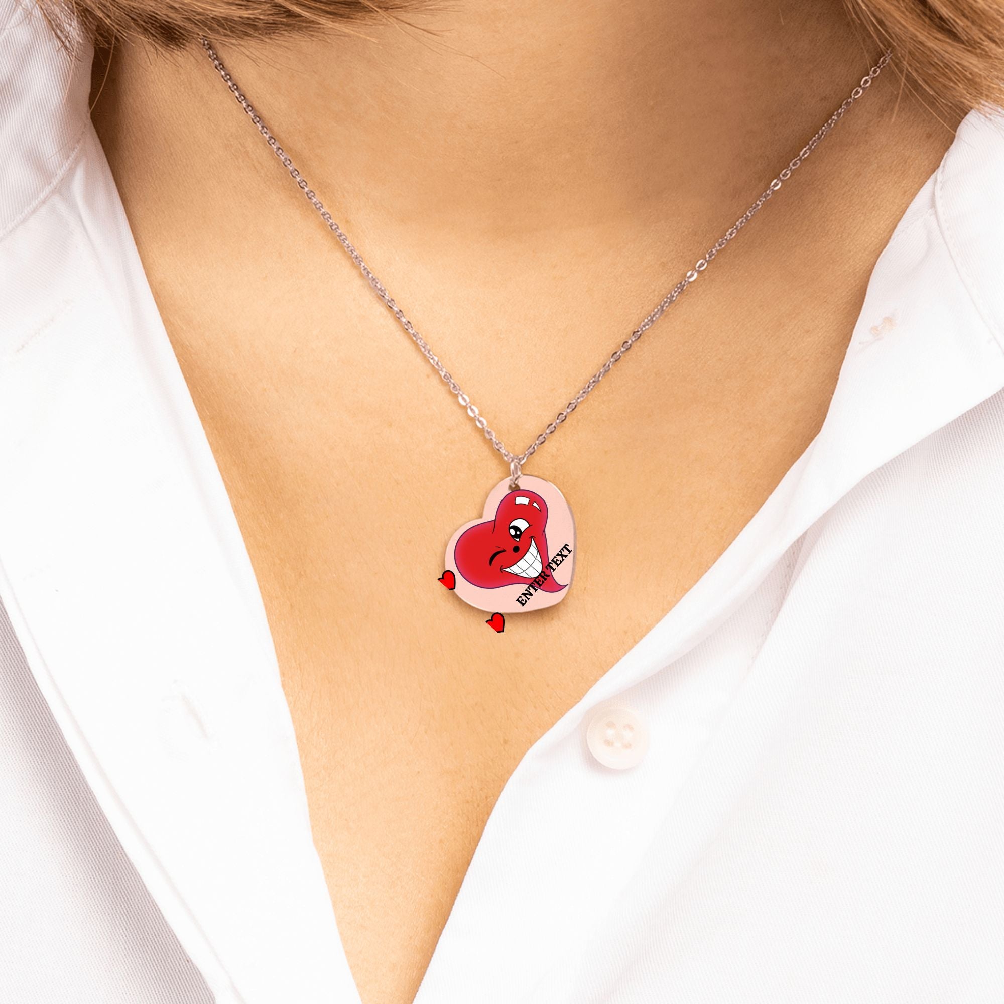 I Love You Special Designer Classic Fine Links Heart Necklace by GT Artland