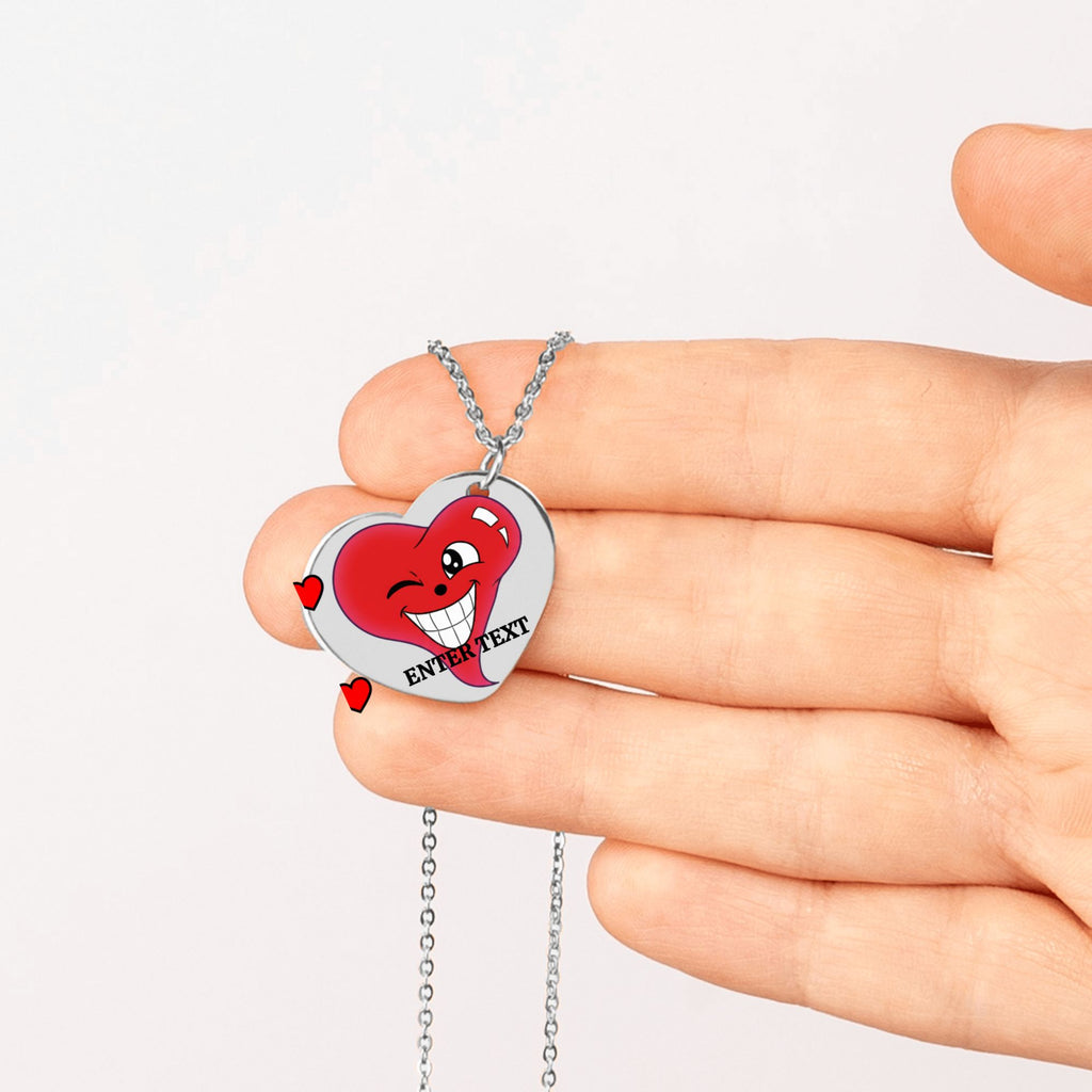 I Love You Special Designer Classic Fine Links Heart Necklace by GT Artland