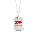 Personalized " I Heart " ADD ANY TEXT Fine Links Tag Necklace with Birthstone by GT Artland